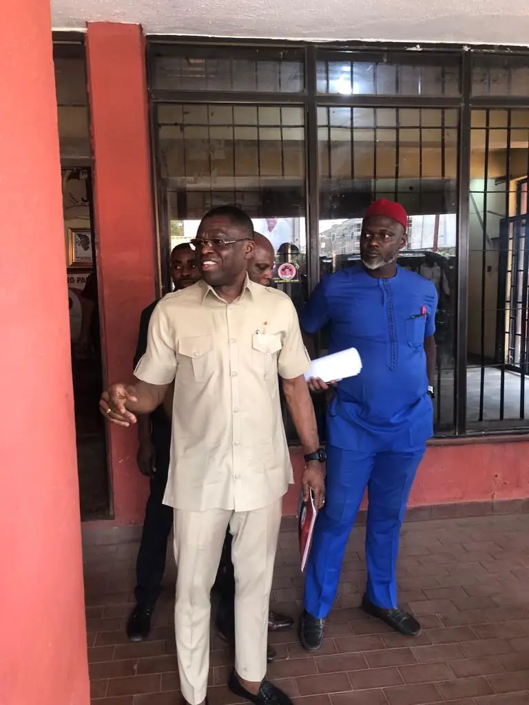 Edo2024: Shaibu Storms PDP National Secretariat, Makes Demands (Photos)